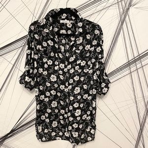 Calvin Kline Floral Print Rolled Cuff Shirt M
